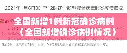 全国新增1例新冠确诊病例(全国新增确诊病例情况) 全国新增1例新冠确诊病例(全国新增确诊病例情况)