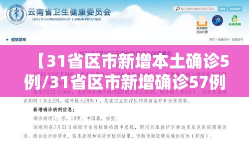 【31省区市新增本土确诊5例/31省区市新增确诊57例 其中本土38例】 【31省区市新增本土确诊5例/31省区市新增确诊57例 其中本土38例】