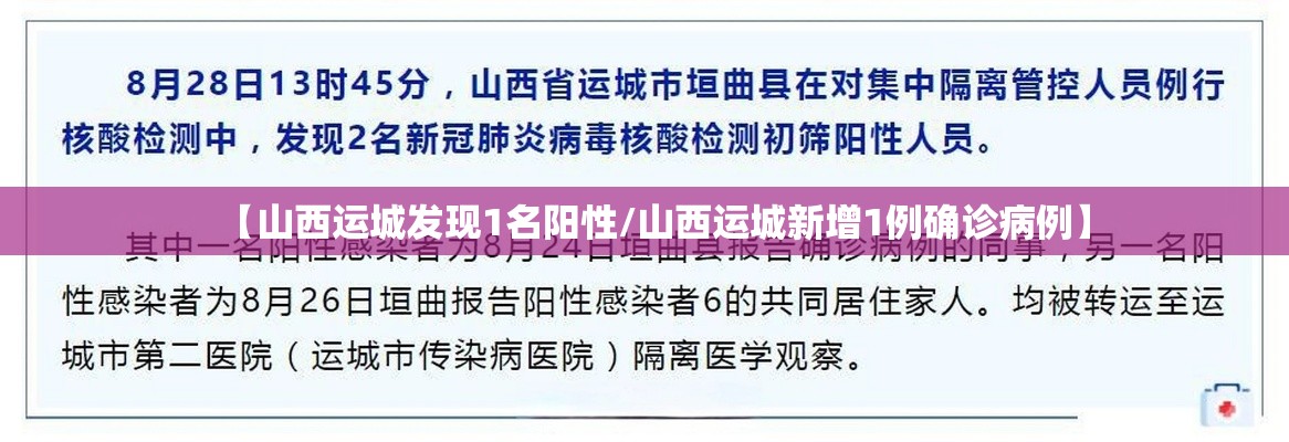 【山西运城发现1名阳性/山西运城新增1例确诊病例】 【山西运城发现1名阳性/山西运城新增1例确诊病例】