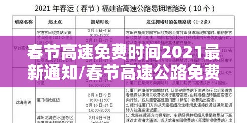 春节高速免费时间2021最新通知/春节高速公路免费时间2022 春节高速免费时间2021最新通知/春节高速公路免费时间2022