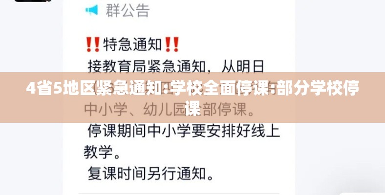 4省5地区紧急通知:学校全面停课:部分学校停课 4省5地区紧急通知:学校全面停课:部分学校停课