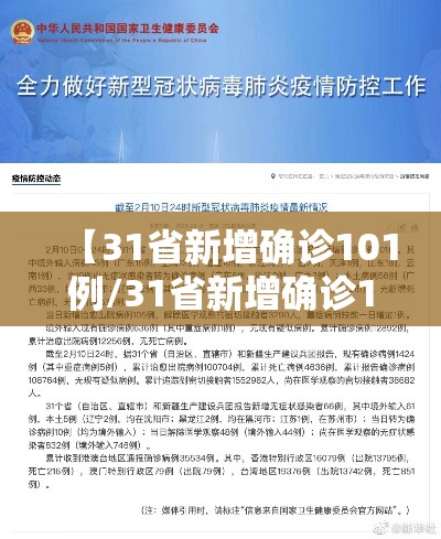【31省新增确诊101例/31省新增确诊103例本土94例】 【31省新增确诊101例/31省新增确诊103例本土94例】
