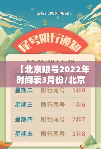 【北京限号2022年时间表3月份/北京限号时间段最新规定】 【北京限号2022年时间表3月份/北京限号时间段最新规定】
