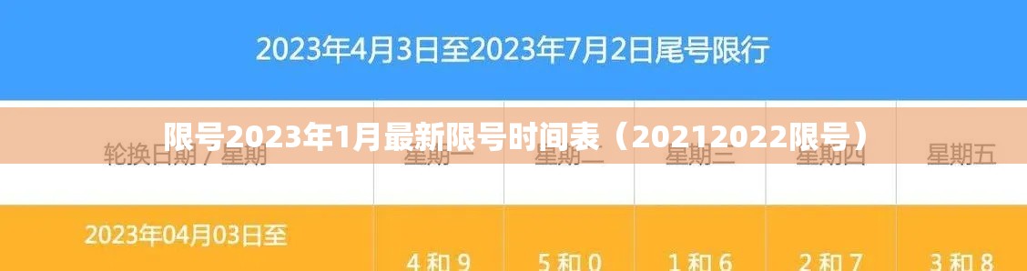 限号2023年1月最新限号时间表(20212022限号) 限号2023年1月最新限号时间表(20212022限号)