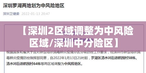 【深圳2区域调整为中风险区域/深圳中分险区】 【深圳2区域调整为中风险区域/深圳中分险区】
