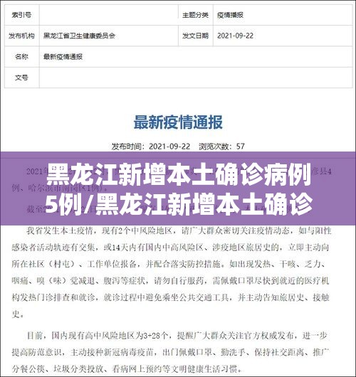 黑龙江新增本土确诊病例5例/黑龙江新增本土确诊病历 黑龙江新增本土确诊病例5例/黑龙江新增本土确诊病历