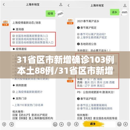 31省区市新增确诊103例本土88例/31省区市新增确诊30例本土12例 31省区市新增确诊103例本土88例/31省区市新增确诊30例本土12例