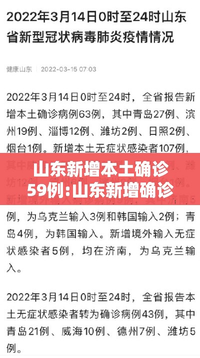 山东新增本土确诊59例:山东新增确诊病例7人 山东新增本土确诊59例:山东新增确诊病例7人
