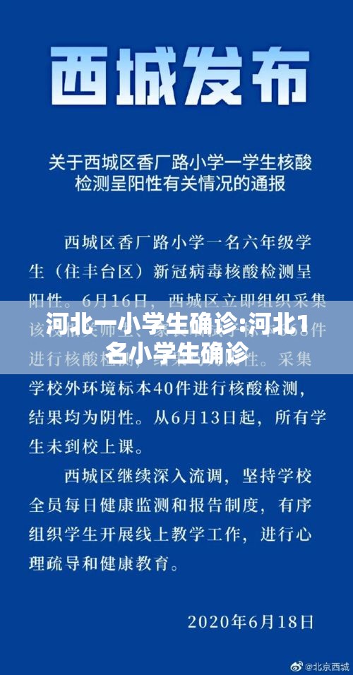 河北一小学生确诊:河北1名小学生确诊 河北一小学生确诊:河北1名小学生确诊