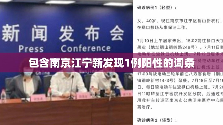 包含南京江宁新发现1例阳性的词条 包含南京江宁新发现1例阳性的词条