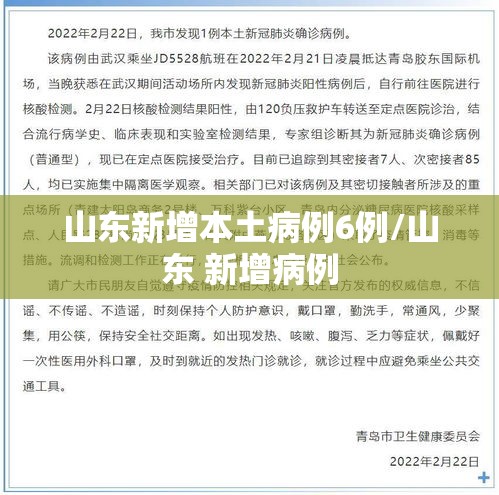 山东新增本土病例6例/山东 新增病例 山东新增本土病例6例/山东 新增病例