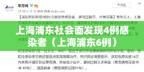 上海浦东社会面发现4例感染者(上海浦东6例) 上海浦东社会面发现4例感染者(上海浦东6例)