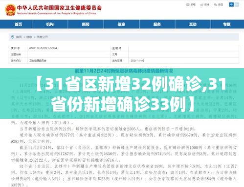 【31省区新增32例确诊,31省份新增确诊33例】 【31省区新增32例确诊,31省份新增确诊33例】
