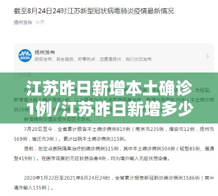 江苏昨日新增本土确诊1例/江苏昨日新增多少例本土确诊 江苏昨日新增本土确诊1例/江苏昨日新增多少例本土确诊