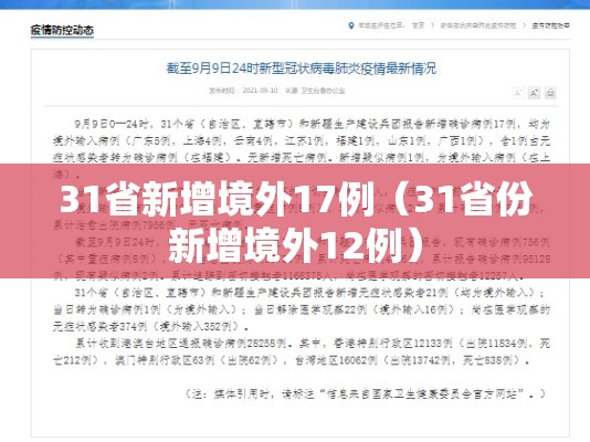 31省新增境外17例(31省份新增境外12例) 31省新增境外17例(31省份新增境外12例)