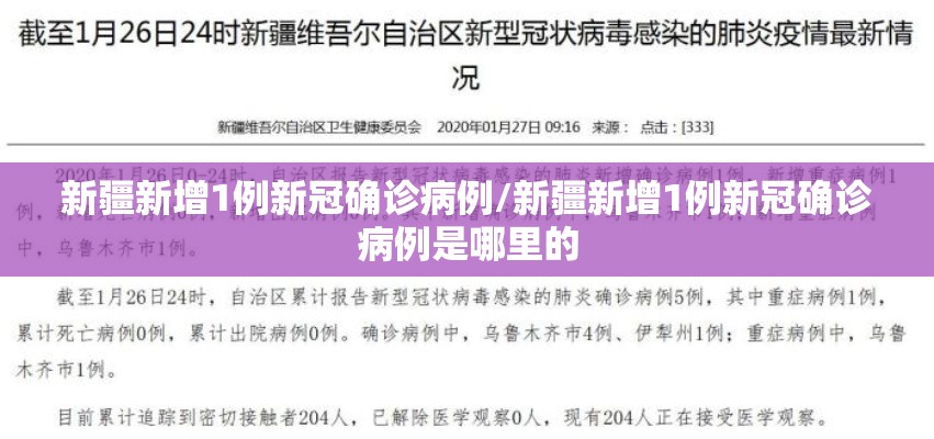新疆新增1例新冠确诊病例/新疆新增1例新冠确诊病例是哪里的 新疆新增1例新冠确诊病例/新疆新增1例新冠确诊病例是哪里的