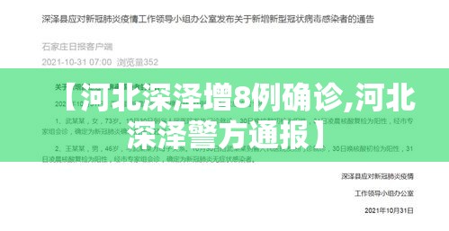 【河北深泽增8例确诊,河北深泽警方通报】 【河北深泽增8例确诊,河北深泽警方通报】