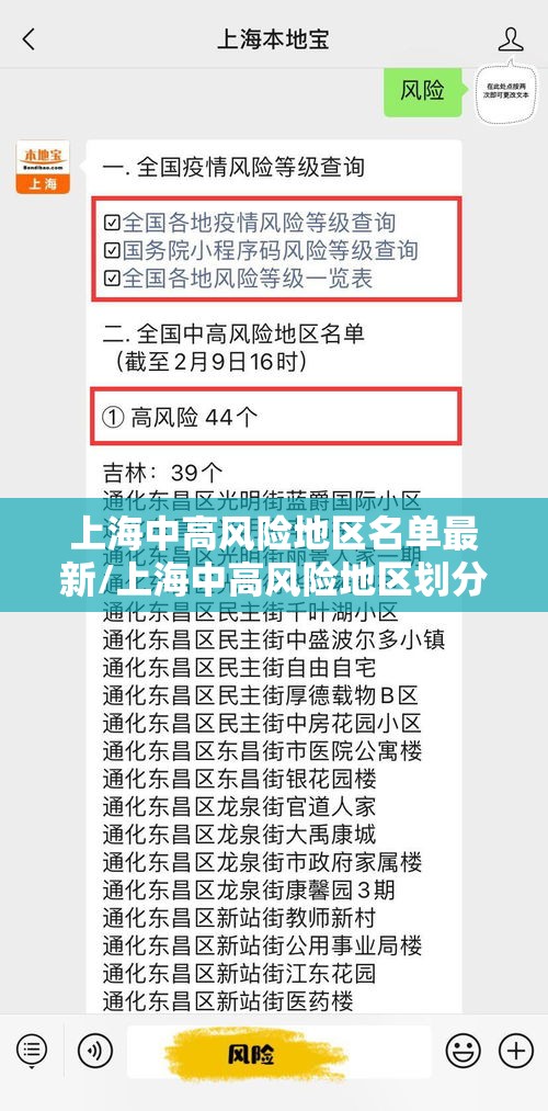 上海中高风险地区名单最新/上海中高风险地区划分 上海中高风险地区名单最新/上海中高风险地区划分