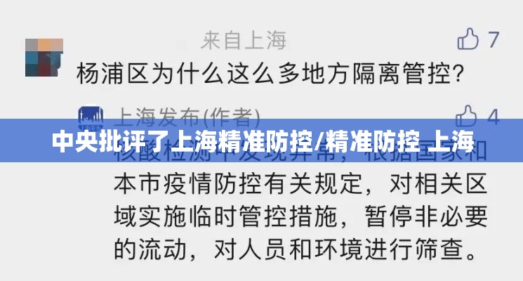 中央批评了上海精准防控/精准防控 上海 中央批评了上海精准防控/精准防控 上海