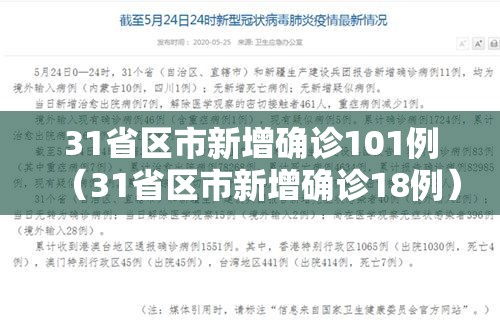 31省区市新增确诊101例(31省区市新增确诊18例) 31省区市新增确诊101例(31省区市新增确诊18例)