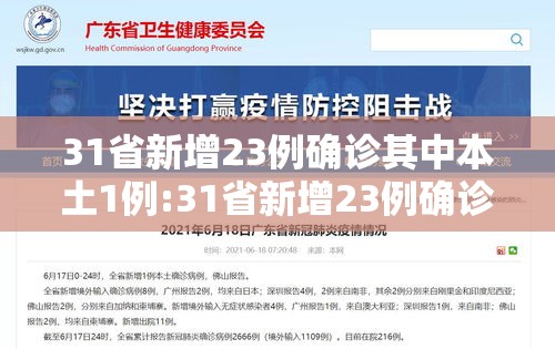 31省新增23例确诊其中本土1例:31省新增23例确诊 本土1例 31省新增23例确诊其中本土1例:31省新增23例确诊 本土1例