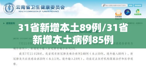 31省新增本土89例/31省新增本土病例85例 31省新增本土89例/31省新增本土病例85例