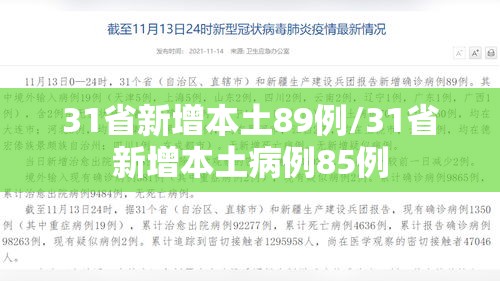 31省新增本土89例/31省新增本土病例85例 31省新增本土89例/31省新增本土病例85例