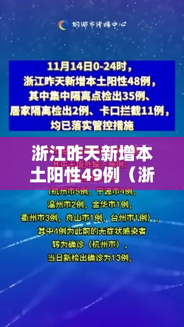 浙江昨天新增本土阳性49例(浙江昨日新增一例是那里) 浙江昨天新增本土阳性49例(浙江昨日新增一例是那里)