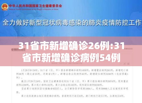 31省市新增确诊26例:31省市新增确诊病例54例 31省市新增确诊26例:31省市新增确诊病例54例