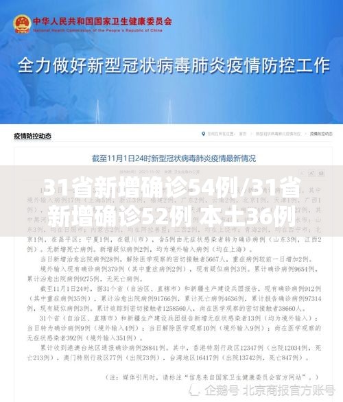 31省新增确诊54例/31省新增确诊52例 本土36例 31省新增确诊54例/31省新增确诊52例 本土36例