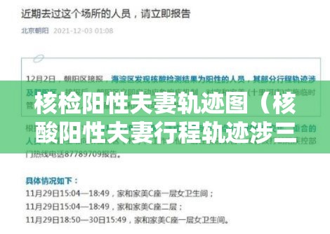 核检阳性夫妻轨迹图(核酸阳性夫妻行程轨迹涉三省) 核检阳性夫妻轨迹图(核酸阳性夫妻行程轨迹涉三省)