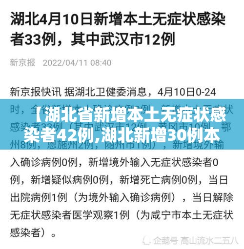 【湖北省新增本土无症状感染者42例,湖北新增30例本土无症状】 【湖北省新增本土无症状感染者42例,湖北新增30例本土无症状】