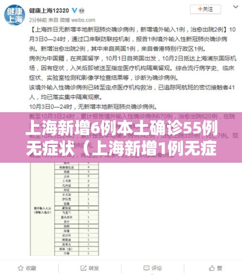 上海新增6例本土确诊55例无症状(上海新增1例无症状患者 详情公布) 上海新增6例本土确诊55例无症状(上海新增1例无症状患者 详情公布)