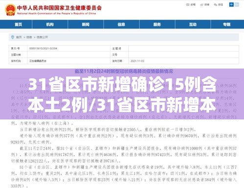 31省区市新增确诊15例含本土2例/31省区市新增本土确诊10例 31省区市新增确诊15例含本土2例/31省区市新增本土确诊10例