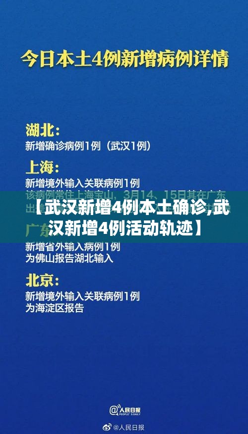 【武汉新增4例本土确诊,武汉新增4例活动轨迹】 【武汉新增4例本土确诊,武汉新增4例活动轨迹】