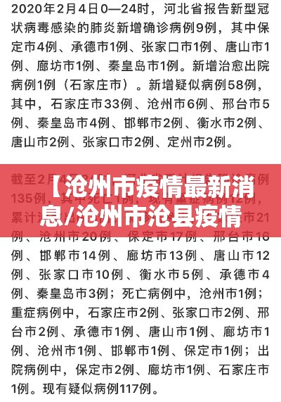 【沧州市疫情最新消息/沧州市沧县疫情】 【沧州市疫情最新消息/沧州市沧县疫情】