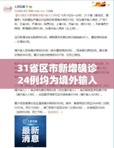 31省区市新增确诊24例均为境外输入(31省区市新增1例确诊为境外输入) 31省区市新增确诊24例均为境外输入(31省区市新增1例确诊为境外输入)