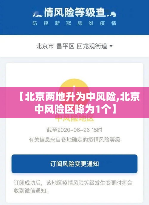 【北京两地升为中风险,北京中风险区降为1个】 【北京两地升为中风险,北京中风险区降为1个】