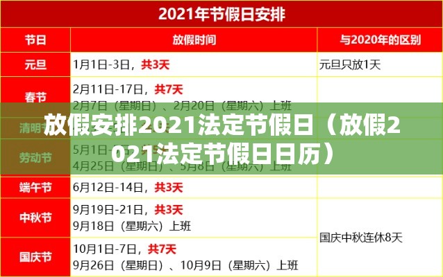 放假安排2021法定节假日(放假2021法定节假日日历) 放假安排2021法定节假日(放假2021法定节假日日历)