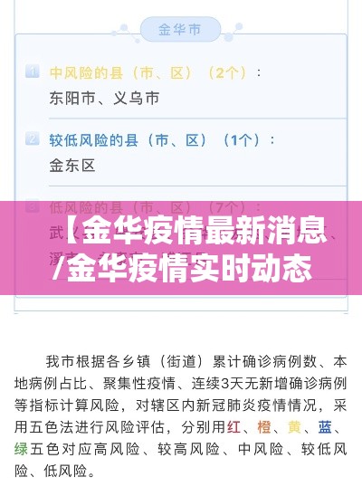 【金华疫情最新消息/金华疫情实时动态】 【金华疫情最新消息/金华疫情实时动态】