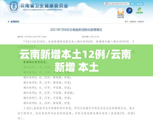 云南新增本土12例/云南 新增 本土 云南新增本土12例/云南 新增 本土