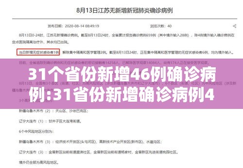 31个省份新增46例确诊病例:31省份新增确诊病例49例其中本土病例24例 31个省份新增46例确诊病例:31省份新增确诊病例49例其中本土病例24例