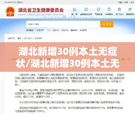 湖北新增30例本土无症状/湖北新增30例本土无症状病例 湖北新增30例本土无症状/湖北新增30例本土无症状病例