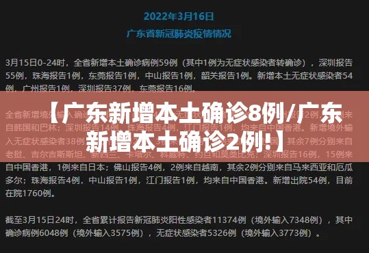【广东新增本土确诊8例/广东新增本土确诊2例!】 【广东新增本土确诊8例/广东新增本土确诊2例!】