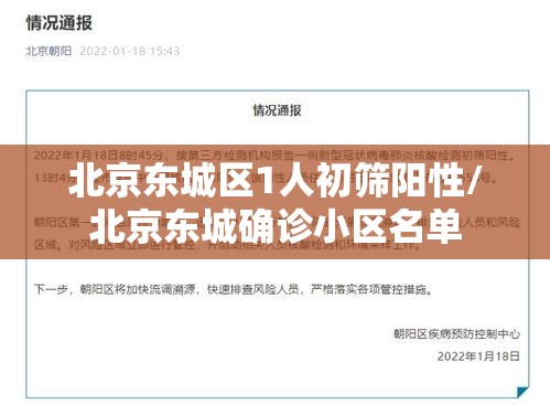 北京东城区1人初筛阳性/北京东城确诊小区名单 北京东城区1人初筛阳性/北京东城确诊小区名单