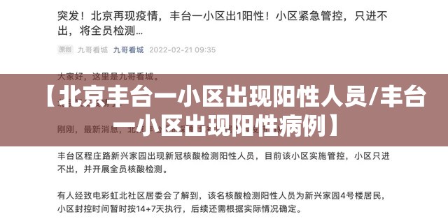 【北京丰台一小区出现阳性人员/丰台一小区出现阳性病例】