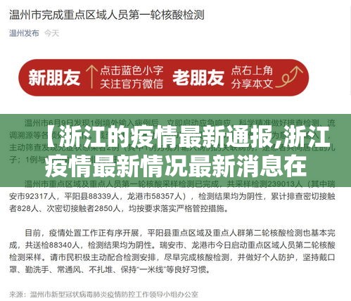 【浙江的疫情最新通报,浙江疫情最新情况最新消息在哪个市】 【浙江的疫情最新通报,浙江疫情最新情况最新消息在哪个市】