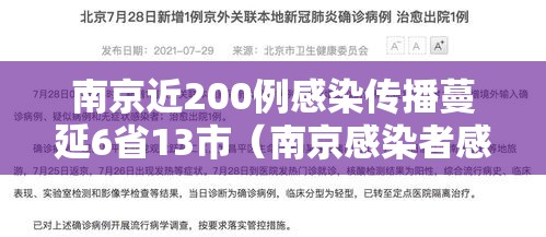 南京近200例感染传播蔓延6省13市(南京感染者感染者已达41人) 南京近200例感染传播蔓延6省13市(南京感染者感染者已达41人)