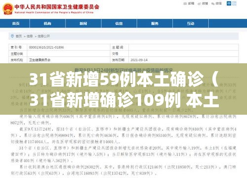 31省新增59例本土确诊(31省新增确诊109例 本土96例) 31省新增59例本土确诊(31省新增确诊109例 本土96例)