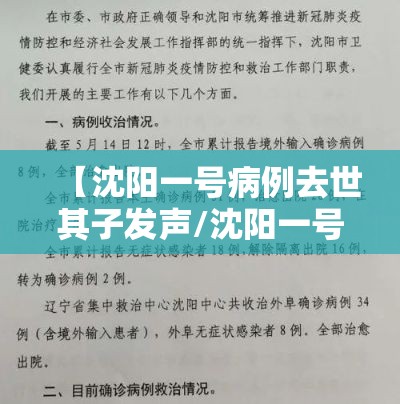 【沈阳一号病例去世其子发声/沈阳一号病例离世原因】 【沈阳一号病例去世其子发声/沈阳一号病例离世原因】